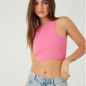Garage Spencer Seamless Racer High Neck Tank Pink